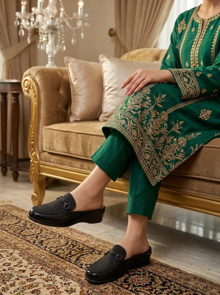 PU Sole Slipper - Black | 11221
