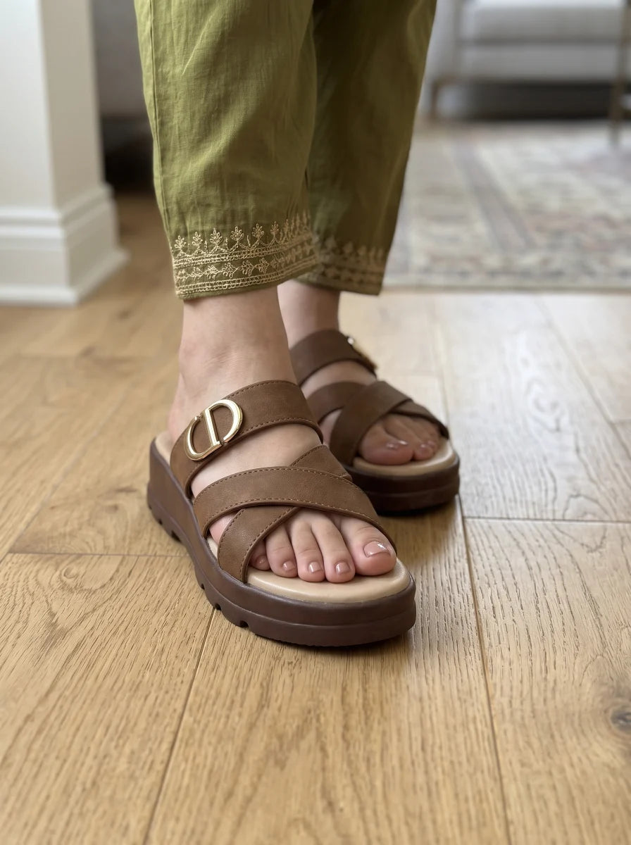 PU Sole Slipper - Brown | 14753