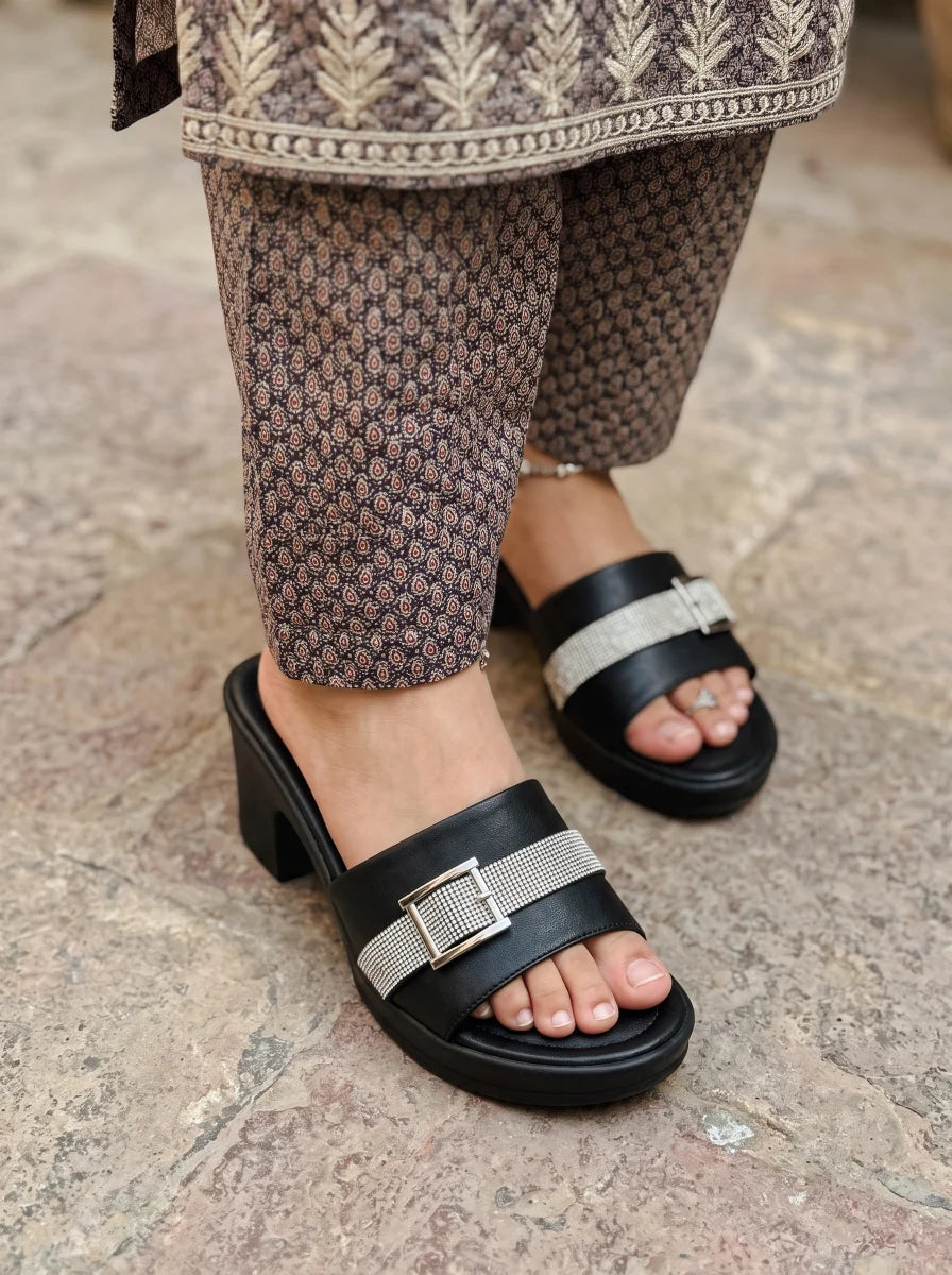 PU Sole Slipper - Black | 14805
