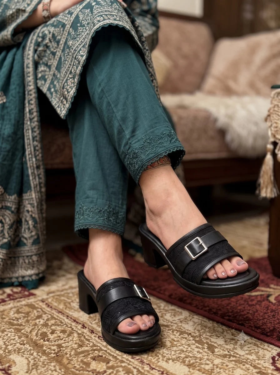 PU Sole Slipper - Black | 14829