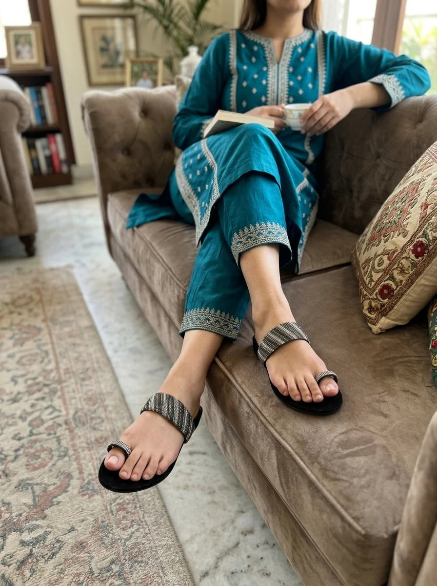 Casual & Fancy Chappal - Black | 10157