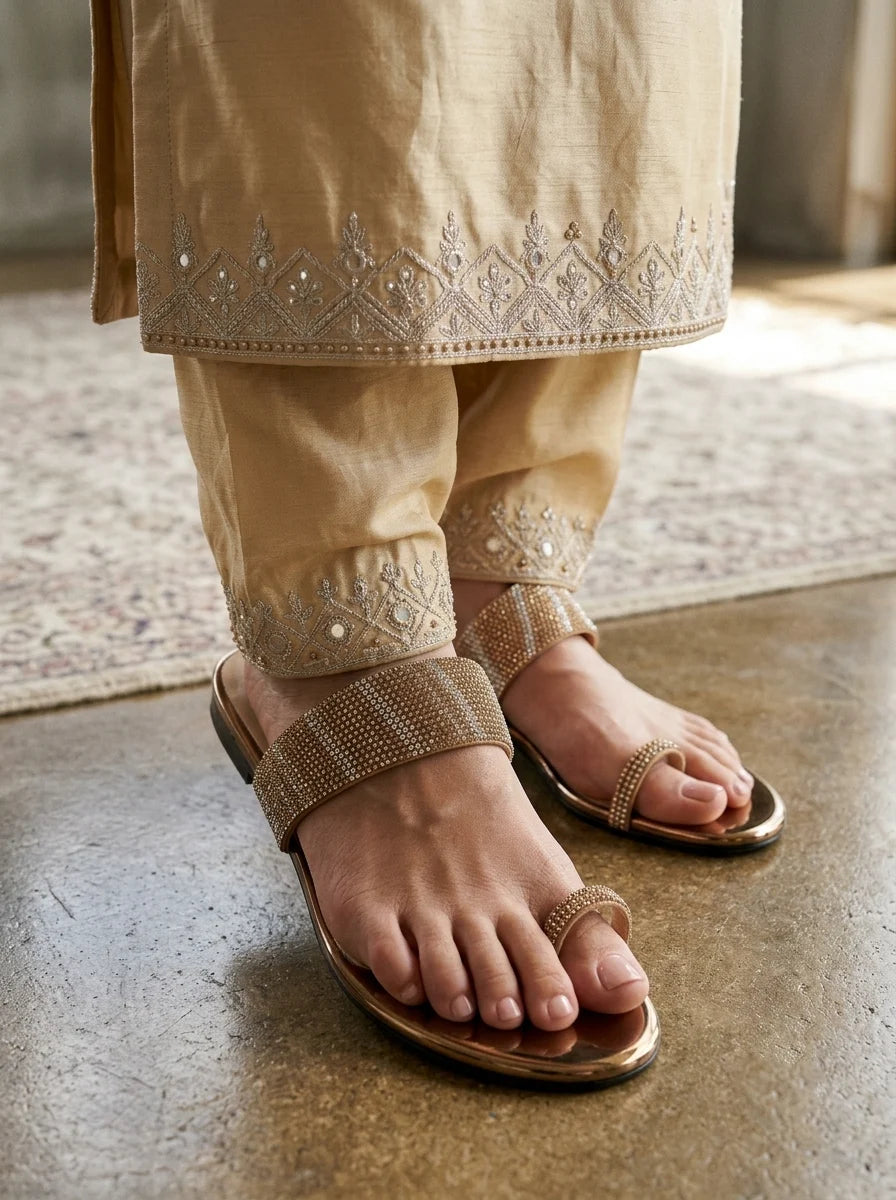 Casual & Fancy Chappal - Peach | 10157