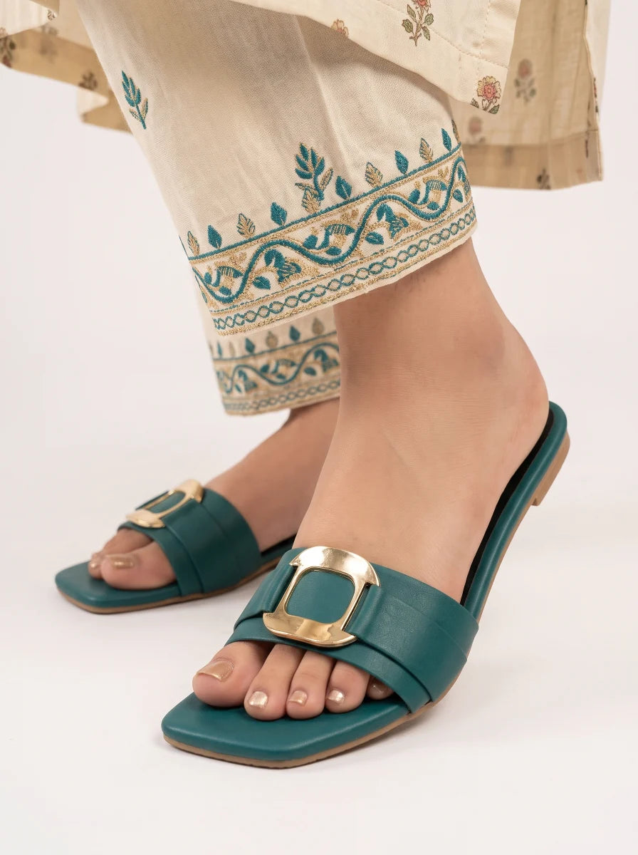 Flat Slipper - Green | 12689