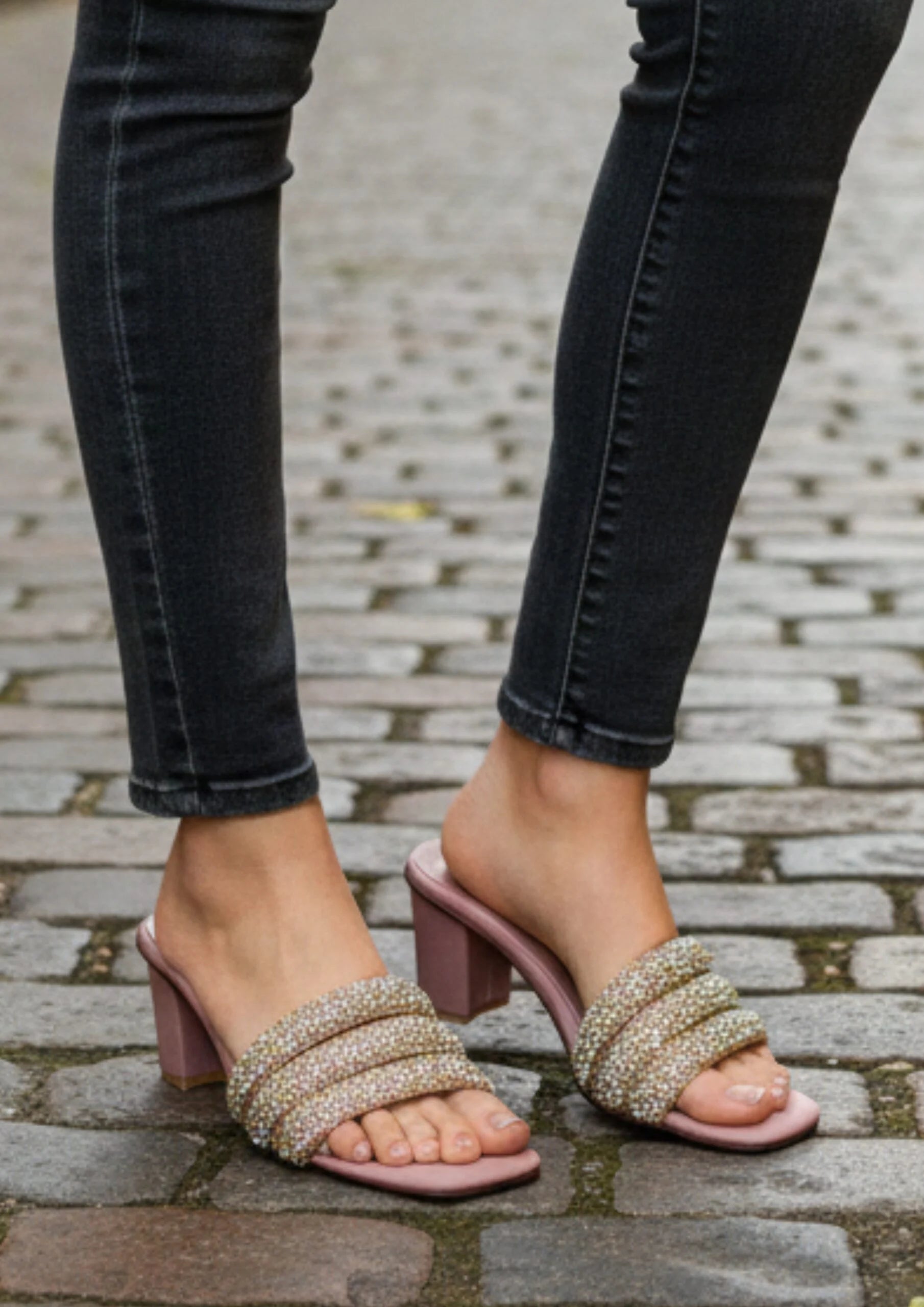 Block Heel Slippers 17579