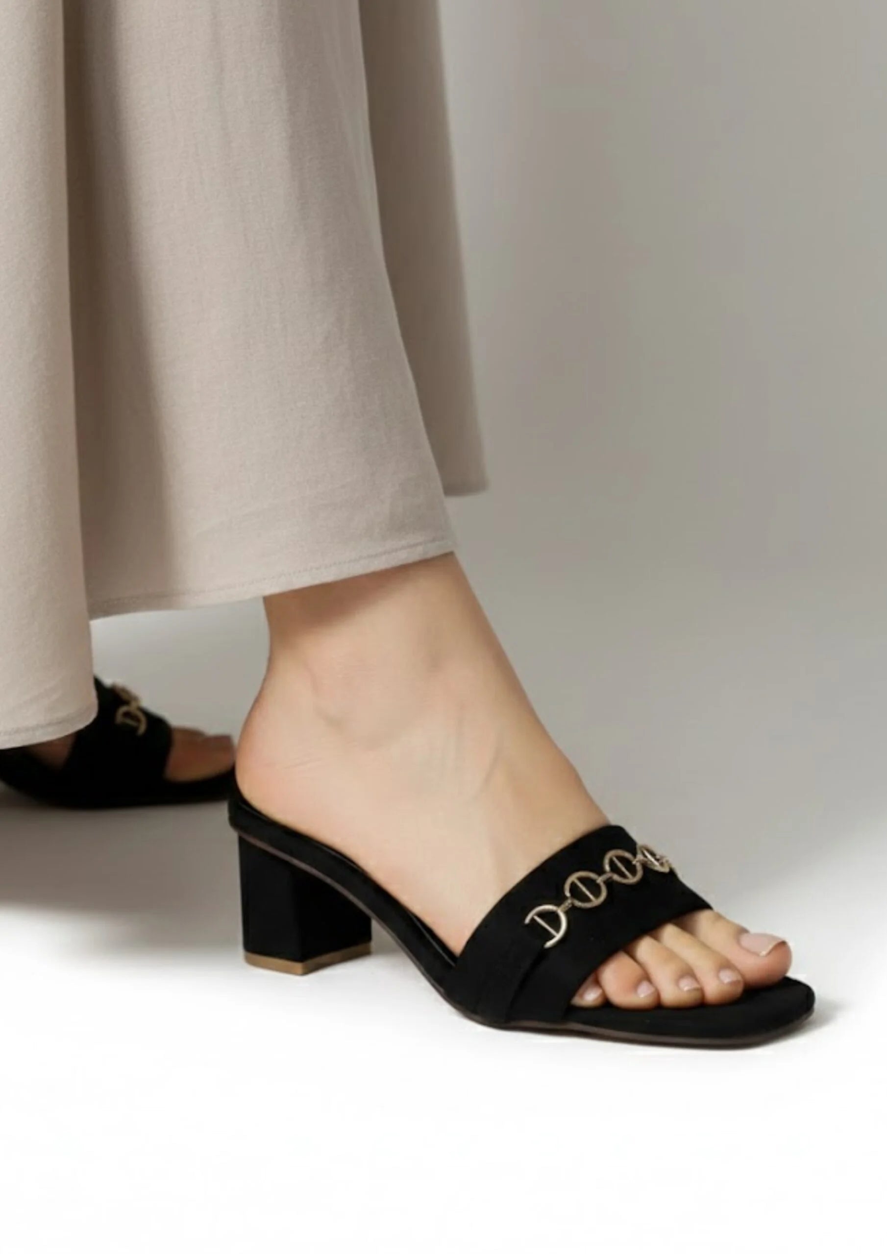 Block Heel Slipper 17578