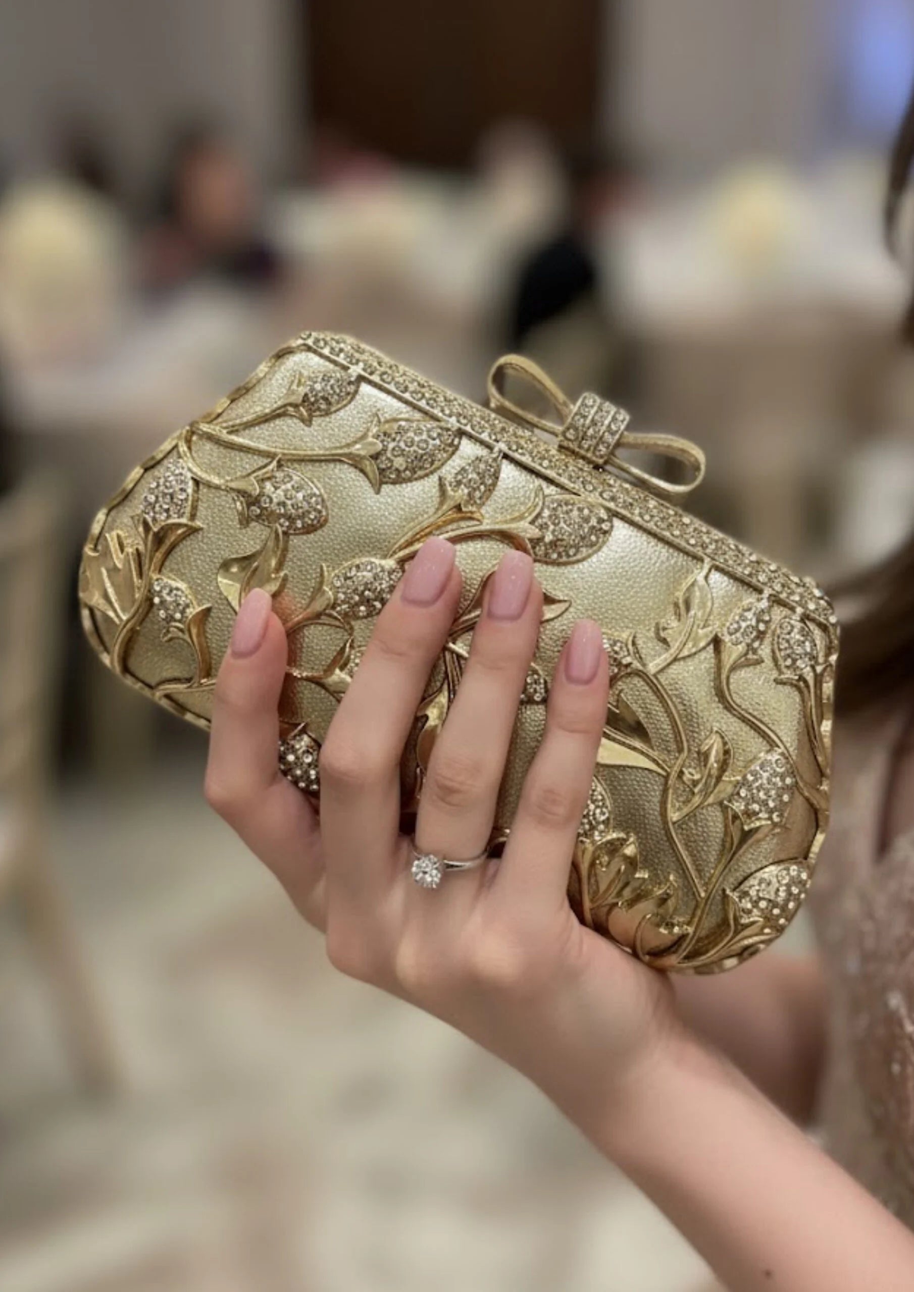 Ladies Fancy Metal Clutch (Bridal)-58050