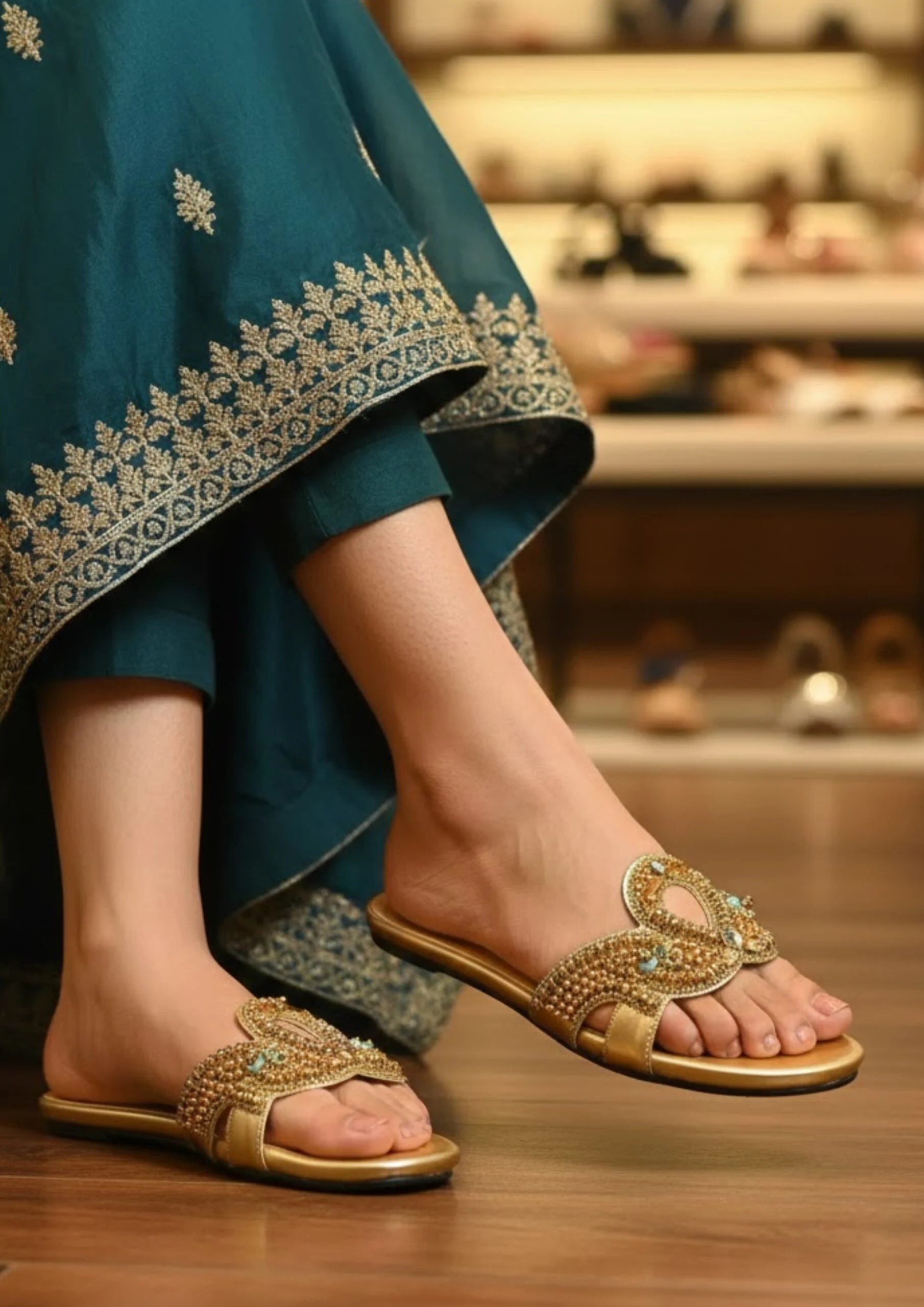 Ladies Fancy Flat Slipper-12812