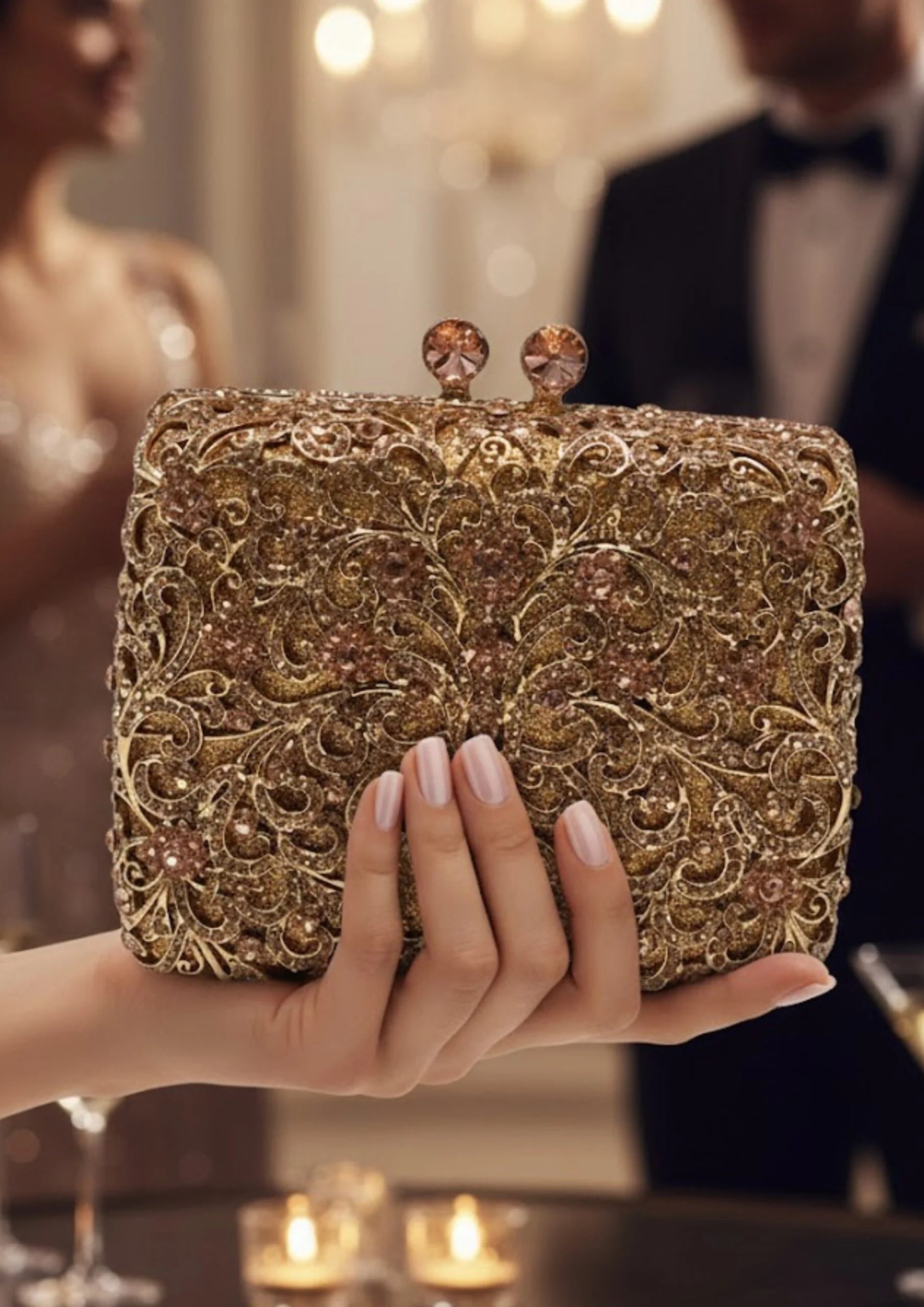 Ladies Fancy Metal Clutch (Bridal)-58130
